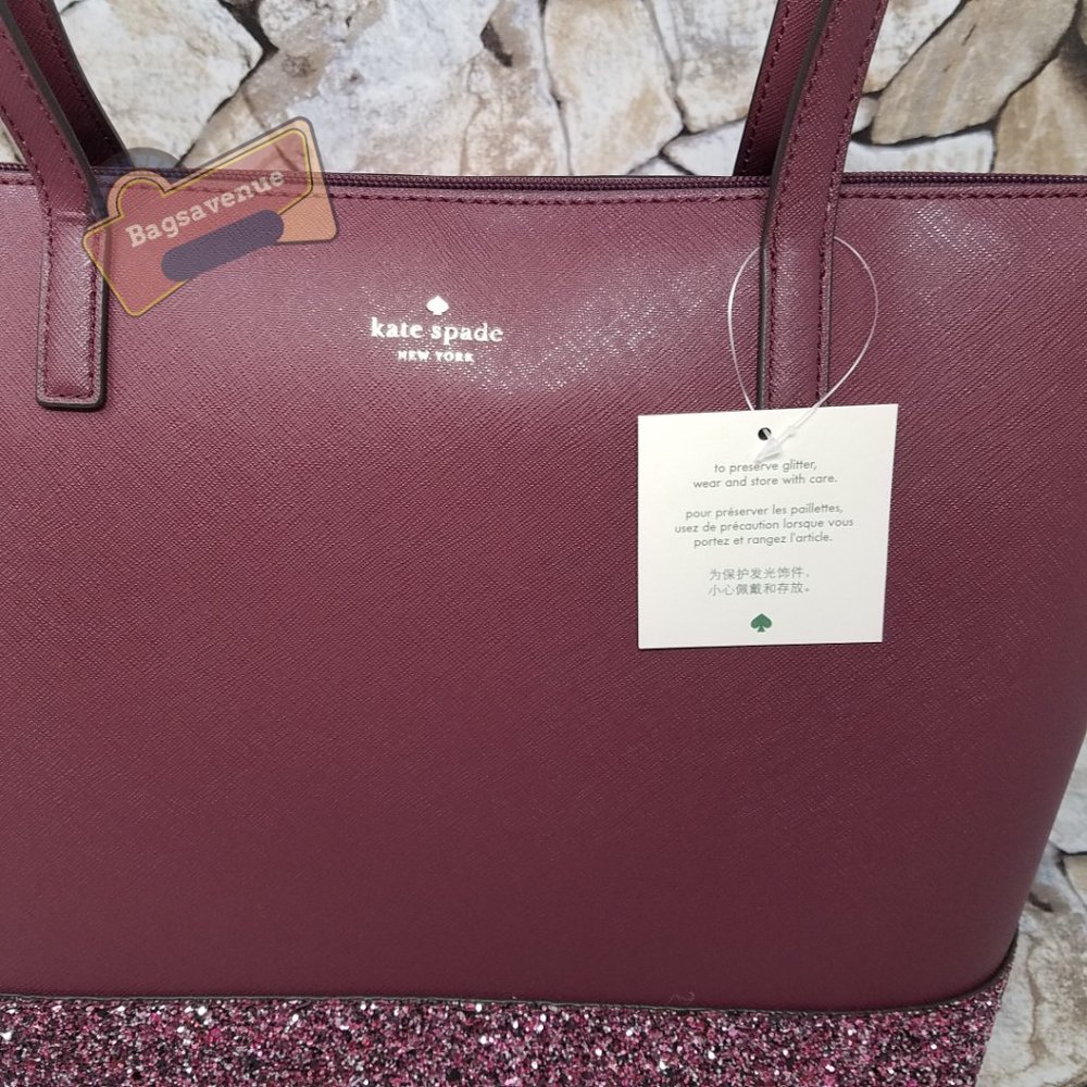 #bagsavenue Glitter Penny Greta Court Cherrywood Kate Spade FAST SHIPPING - Picture 7 of 15